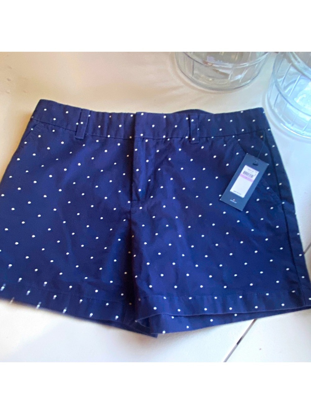 Tommy Hilfiger Navy & White Polka Dot Bermuda Shorts